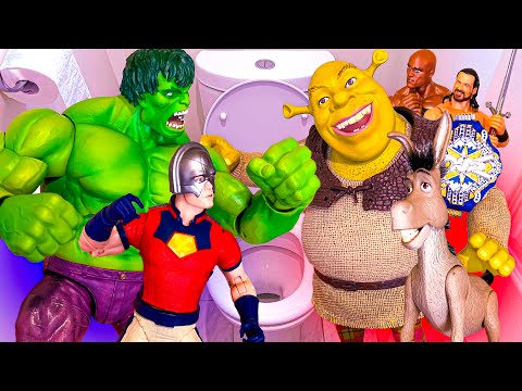 TOILET Action Figure Match! HULK vs SHREK Multiversal Championship!
