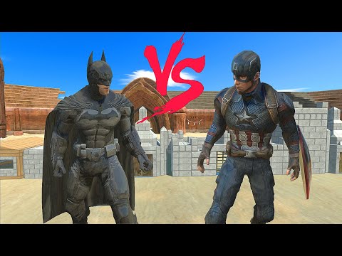 BATMAN vs CAPTAIN AMERICA Attack Arena - Animal Revolt Battle Simulator