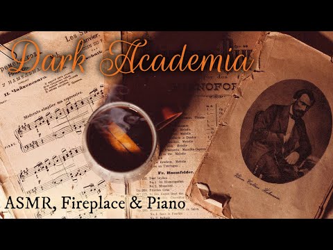 DARK ACADEMIA Aesthetic | POMODORO 50/10 Study Session | PIANO, FIREPLACE SOUND & ASMR Writing Page