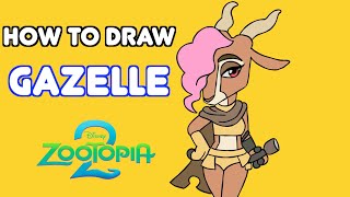 How to draw Gazelle Zootopia 2