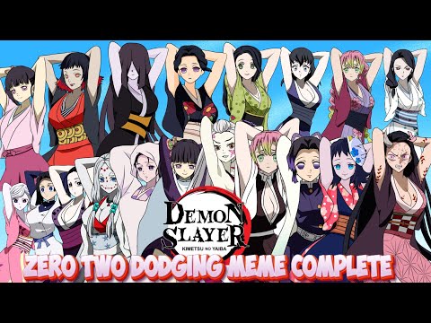 Demon slayer zero two dodging meme full compilation