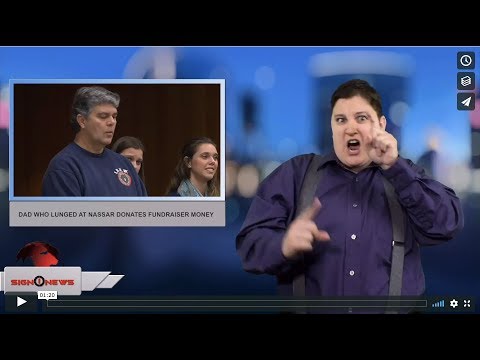 Dad who lunged at Nassar donates fundraiser money (ASL 2.10.18)