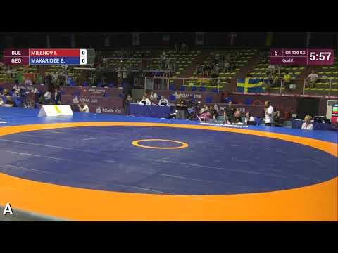Qual. GR - 130 kg: I. MILENOV (BUL) v. B. MAKARIDZE (GEO)