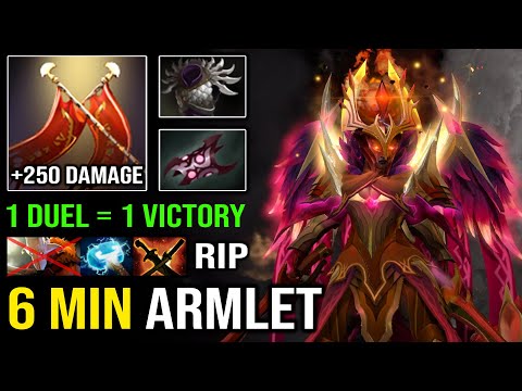 WTF 6MIN ARMLET Carry Legion Commander EZ Bullying Juggernaut 25Min GG with OP Solo Duel Dota 2