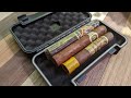 TISFA TRAVEL HUMIDOR CASE GIFT SET WITH BUILT-IN HUMIDIFIER CIGAR CUTT ..