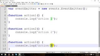 Download the video "Node.js Tutorial - Part 2 - Event Emitter"
