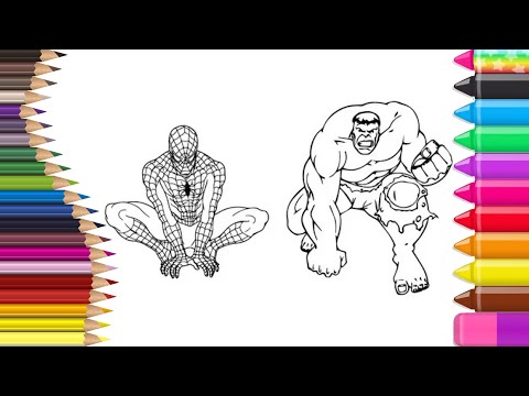 SpiderMan vs Hulk Coloring Pages | Coloring Superhero