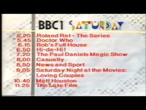 BBC1 Continuity - Saturday Line-up - 6 Dec 1986