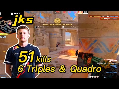 jks Faceit Anubis POV - 51kills! - 59%HS - 6 Triples＆Quadro - CSGO jks POV!
