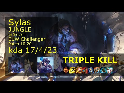 Sylas Jungle vs Sejuani - EUW Challenger 17/4/23 Patch 10.20 Gameplay