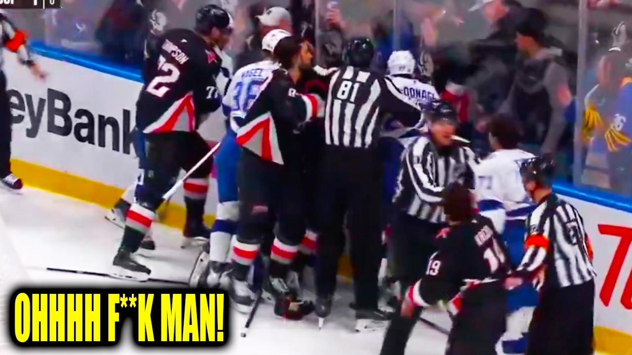 Buffalo Sabres vs Tampa Bay Lightning First Period Fight Scrum | 2026 Hockey Highlights