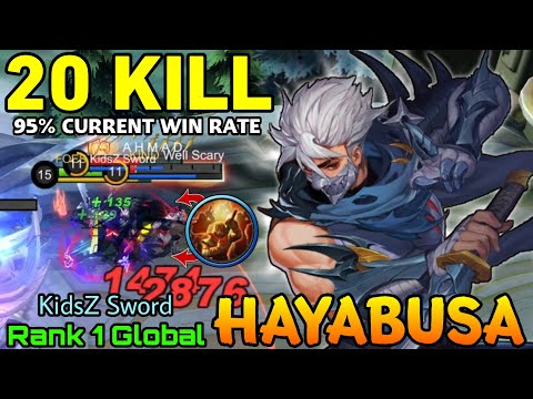 20 Kills Hayabusa Deadly Shadow! - Top 1 Global Hayabusa by KidsZ Sword - MLBB