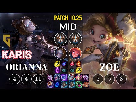 GEN Karis Orianna vs Zoe Mid - KR Patch 10.25