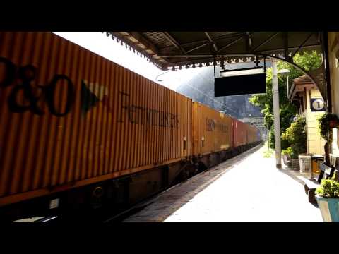 DOPPIA TRAZIONE DI 185 TRAXX CON MERCI TRANSITA A VARZO. (VB) 25 - 6 - 2016