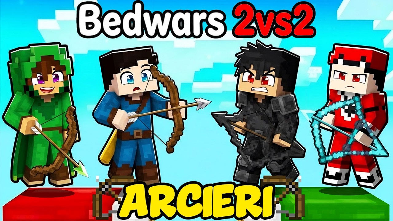 BEDWARS 2vs2 ARCIERI vs ARCIERI - MARCY LOCO VS ALEE BADDI - MINECRAFT ITA