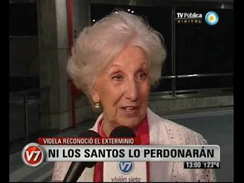 Visión Siete: Carlotto deploró la falta de arrepentimiento de Videla