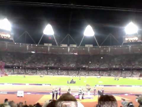 Usain Bolt 100m Olympics Medal Ceremony -- Wins Gold!!