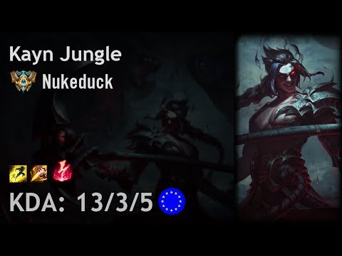 Kayn Jungle vs Nidalee - Nukeduck - EUW Challenger Patch 7.24
