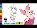 How To Draw Piglet Easy From Winnie The Pooh 4 Kids