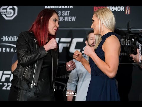 UFC 222: Cris Cyborg vs. Yana Kunitskaya Media Day Staredown - MMA Fighting