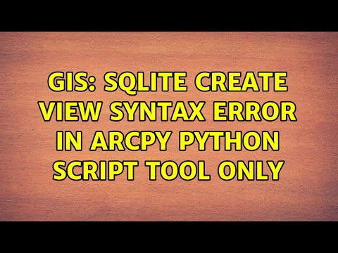 Gis Sqlite Create View Syntax Error In Arcpy Python Script Tool Only