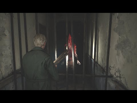 Pyramid Head First Encounter Behind Bars Silent Hill 2 Remake Gameplay 4K Ultra