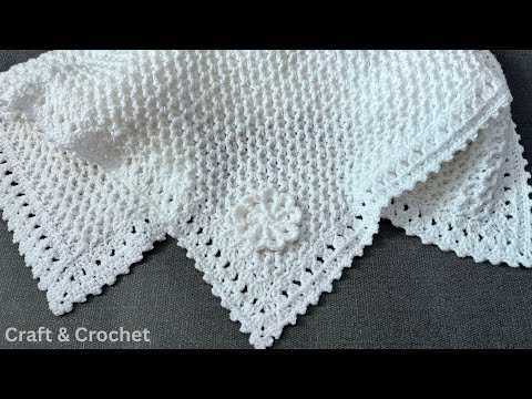 Easy & Fast Crochet Baby Blanket/Craft & Crochet Blanket 3824 / Crochet blanket / Blanket border