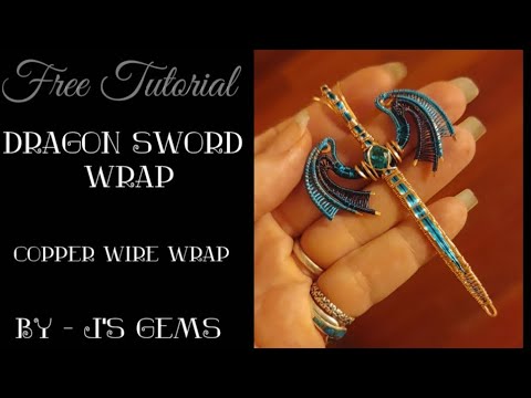 Wire wrap Dragon Sword pendant Tutorial - #1 By J's Gems