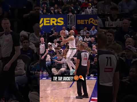 Derrick White drains a 3&ndash;point trick shot to beat the shot-clock!⏱️🔥
