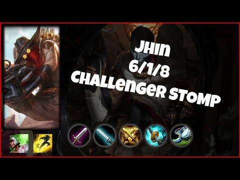 Korean Challenger Jhin Bot (6/1/8) Gameplay Replay - Patch 10.16