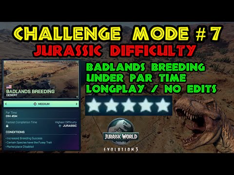 Jurassic Difficulty Challenge #7 - Badlands Breeding - Fast completion - Longplay - 4k/Max