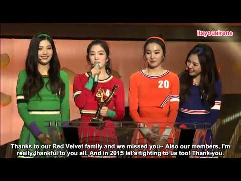 [ENG SUB] 150115 Golden Disk Awards 'Rookie of the Year' - Red Velvet 레드벨벳 Acceptance Speech