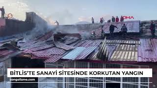 Bitlis'te sanayi sitesinde korkutan yangın