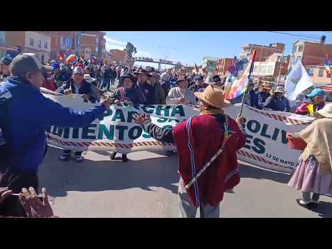 Bolivia Sica Sica da bienvenida a la Marcha Nacional, piden renuncia de Rodrigo Paz