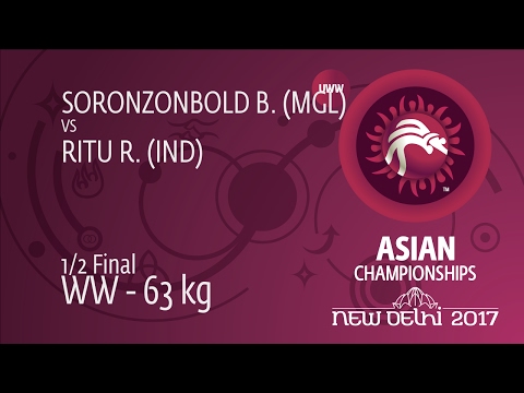1/2 WW - 63 kg: B. SORONZONBOLD (MGL) df. R. RITU (IND) by FALL, 12-2