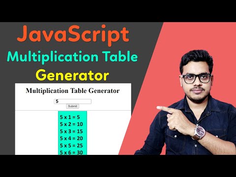 Java Script Multiplication Table