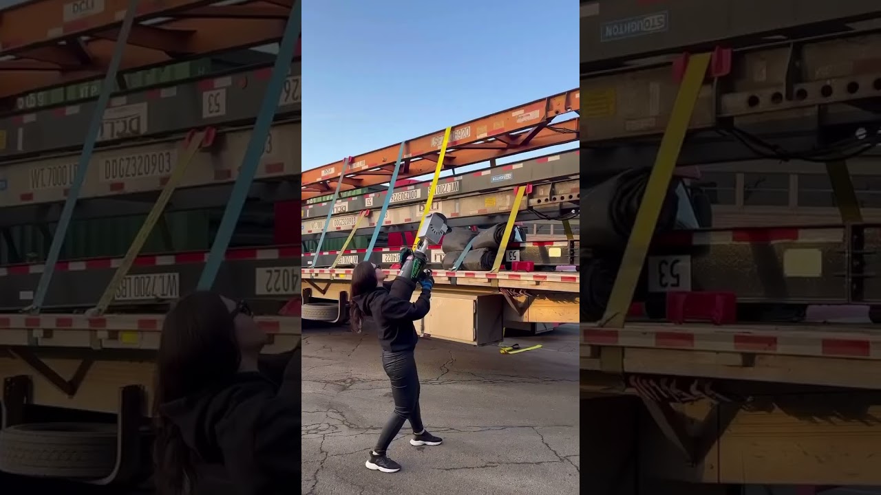 This is a whole new level of flatbed work 😎#flatbed #truckdriver #trucking #ladydriver #ocmc