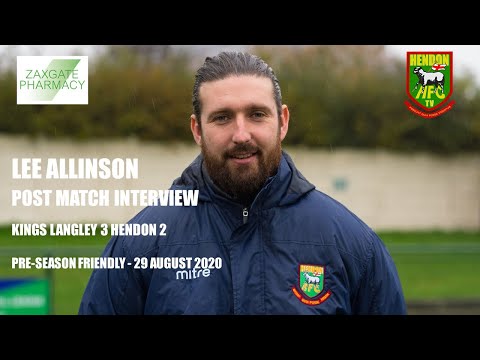 Lee Allinson post-match v Kings Langley - 29 August 2020