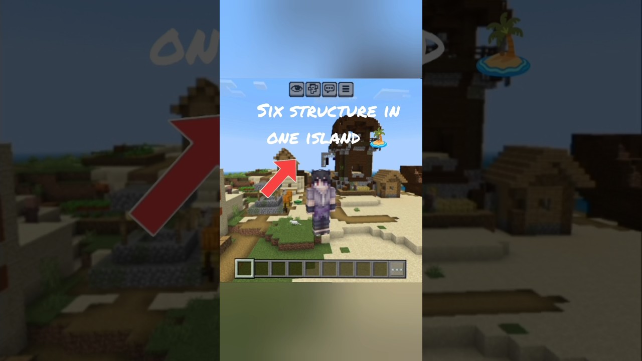 six structure in one island 🏝️ Seed in Minecraft bedrock 💀 #minecraft #minecraftstructures