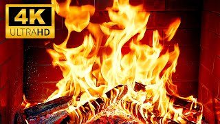 Cozy Christmas 4K Fireplace at Night 🔥 12 Hours of Crackling Fire Sounds | Fireplace Ambience