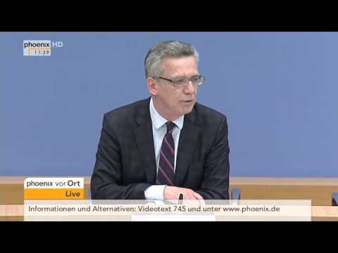 Bundespressekonferenz: Thomas de Maizière stellt Migrationsbericht vor am 06.01.2016