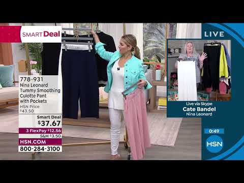 Nina Leonard Tummy Smoothing Culotte Pant with Pockets