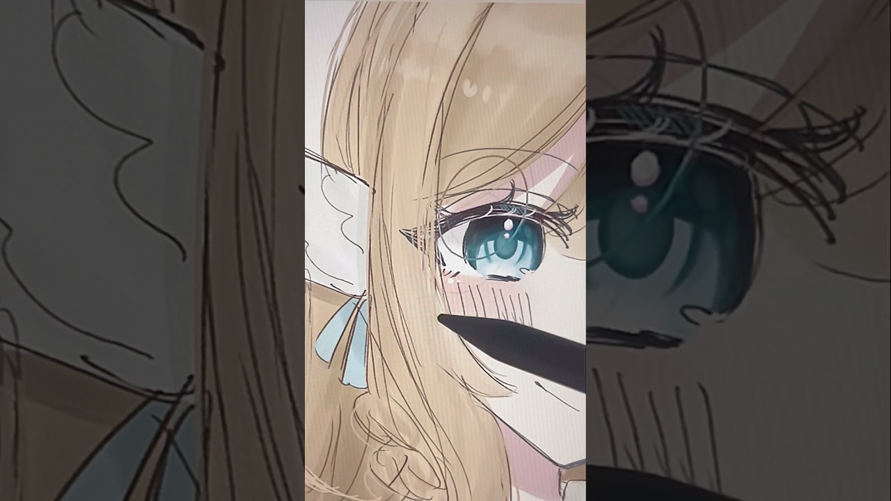 白羽みらちゃん描いてみた！🕊🩵#しろいろのキャンバス #イラスト #イラストメイキング #書く音 #procreate #asmr