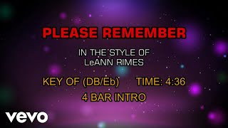 LeAnn Rimes - Please Remember (Karaoke)