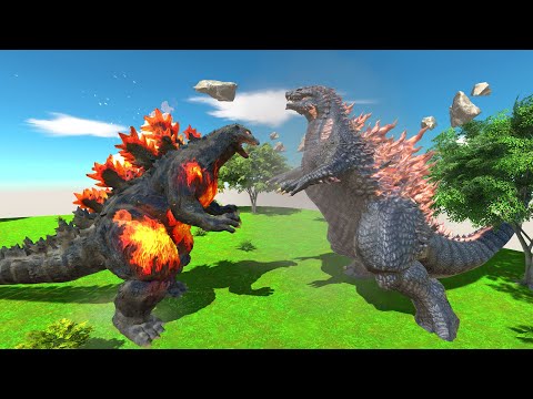 Godzilla Burning vs Gojira - Animal Revolt Battle Simulator