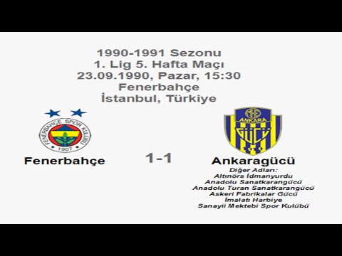 Fenerbahçe 1-1 Ankaragücü 23.09.1990 - 1990-1991 Turkish 1st League Matchday 5 (FB's Goal) (Ver. 2)