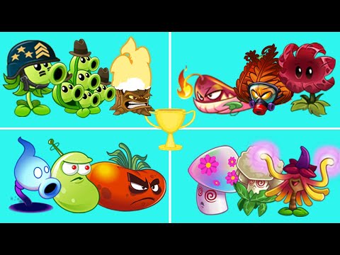 Tournament Team PEA x LASER x FIRE x MAGIC - Which Team Will Win? - PvZ 2 Team Plants