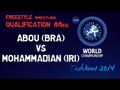 Qualification - Freestyle Wrestling 86 kg - A ABOU (BRA) vs M MOHAMMADIAN (IRI) - Tashkent 2014