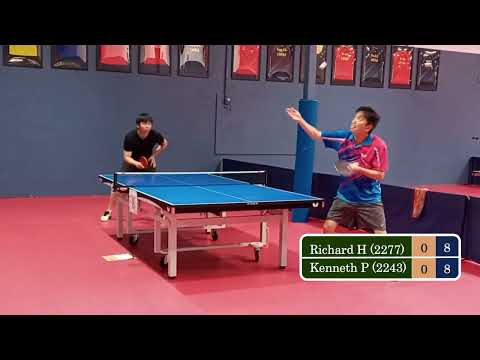 Richard Ho (2277) vs Kenneth Pinili (2243, lefty) - Bay Area Championship at TTA on 6-5-2022