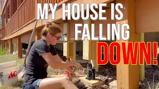 My House Is Falling Down! | DIY Deck Post Rot Repair & Replacement